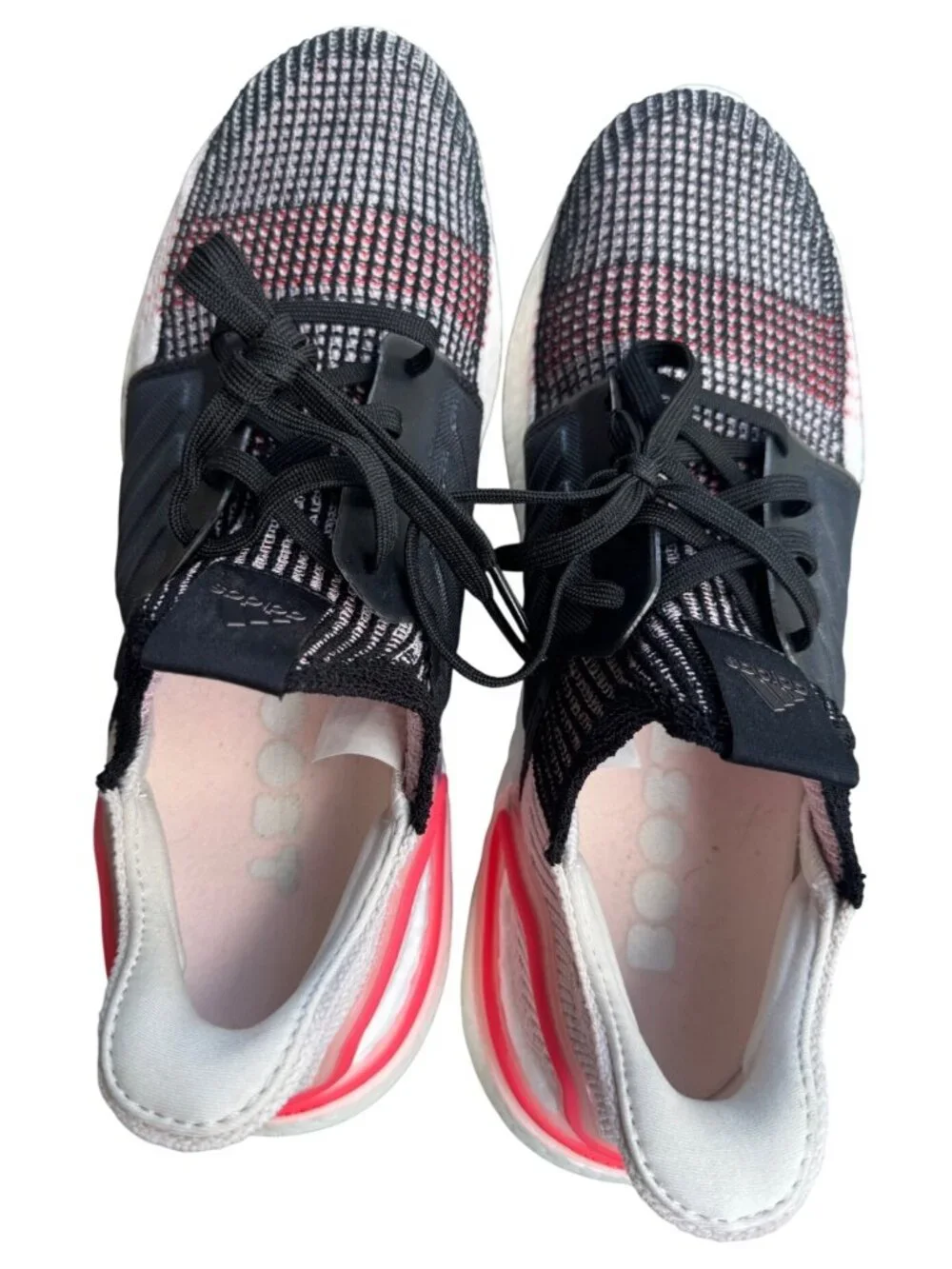 Adidas Ultraboost 19 Mens Running Shoes Sz 10 Black White Pink Primeknit Sneaker